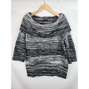 Lane Bryant Women's Sweater Size 18 / 20 2X Gray Off Shoulder 3/4 Sleeve Top